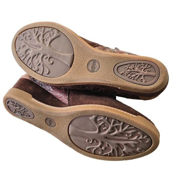 Hälsa Dana Ankle Wedge Bootie Womens 9 Brown Suede and Brown Leather Double Zip - Picture 12 of 14